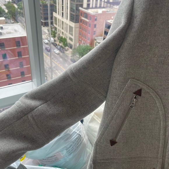 J Crew Statiun Cloth Gray Hooded Women's Coat Italian Wool - Picture 3 of 12